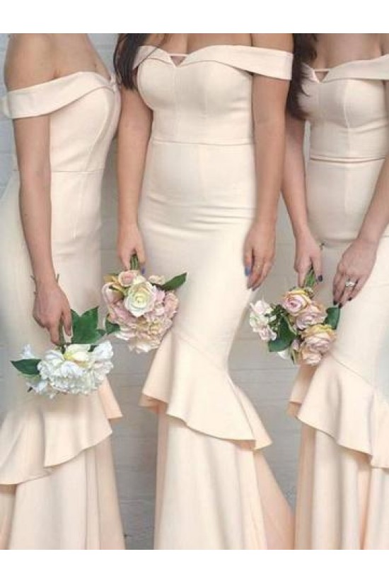 Mermaid Off the Shoulder Long Bridesmaid Dresses 902250