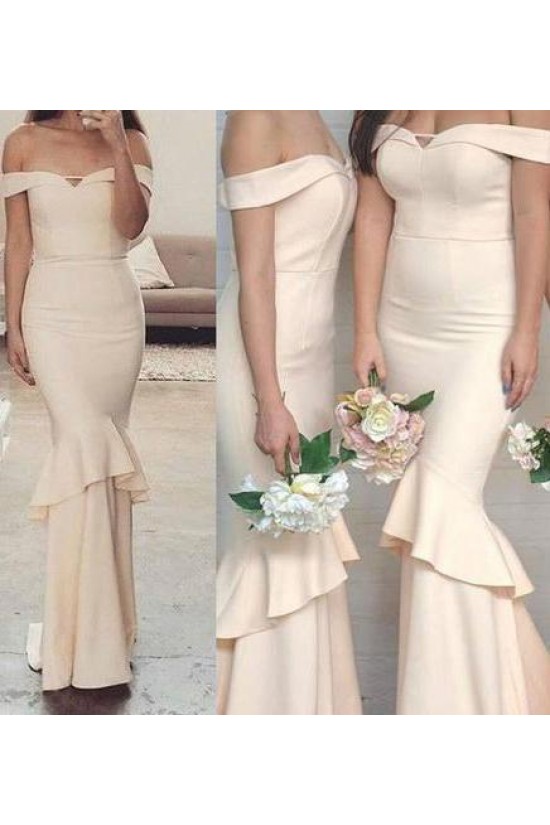 Mermaid Off the Shoulder Long Bridesmaid Dresses 902250