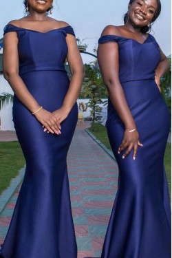 Long Mermaid Off the Shoulder Lace Bridesmaid Dresses 902252