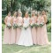 Long Pink Chiffon Floor Length Bridesmaid Dresses 902256