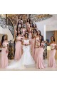 Long Pink Mermaid Floor Length Bridesmaid Dresses 902258