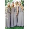 Long Grey Chiffon Floor Length Bridesmaid Dresses 902260