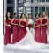 Long Burgundy Mermaid Spaghetti Straps Bridesmaid Dresses 902262