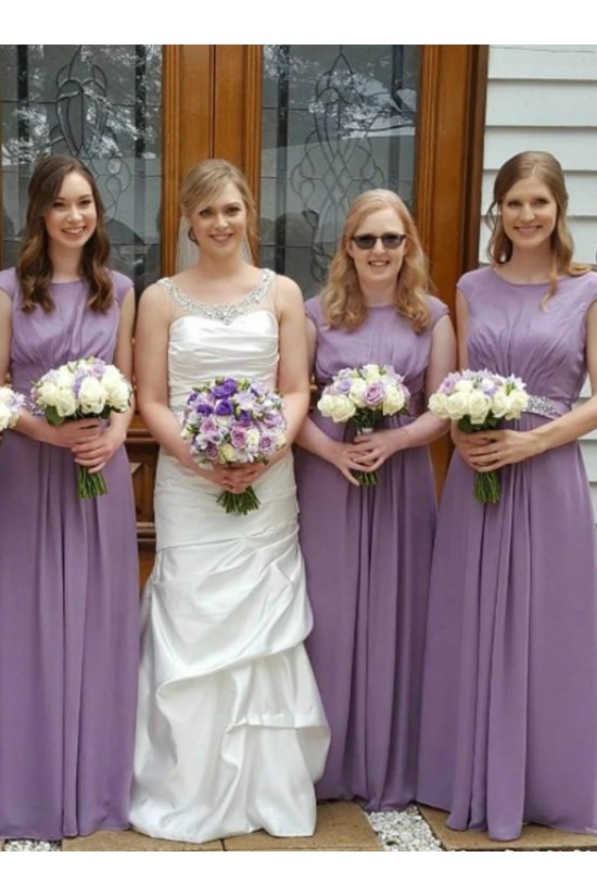 Long Purple Chiffon Beaded Floor Length Bridesmaid Dresses 902263 Long Purple Chiffon Beaded Floor Length Bridesmaid Dresses 902263