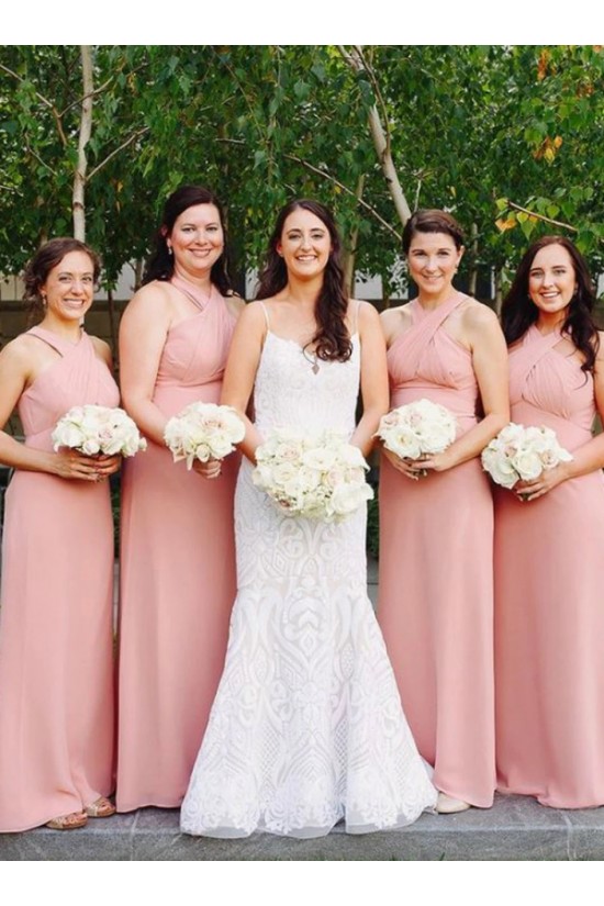 Long Pink Chiffon Floor Length Bridesmaid Dresses 902265 Long Pink Chiffon Floor Length Bridesmaid Dresses 902265