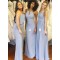 Long Blue Chiffon Floor Length Bridesmaid Dresses 902268
