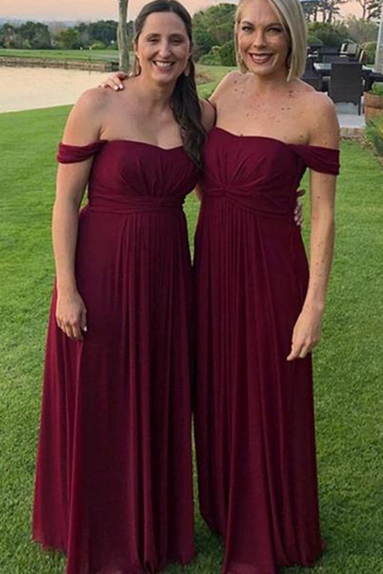 Long Chiffon Floor Length Bridesmaid Dresses 902270