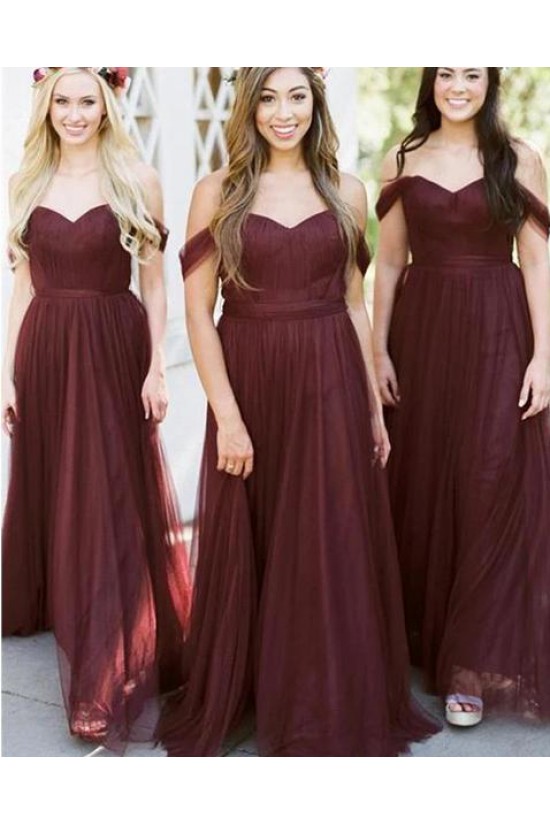 Long Tulle Off the Shoulder Bridesmaid Dresses 902271 Long Tulle Off the Shoulder Bridesmaid Dresses 902271