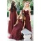 Long Tulle Off the Shoulder Bridesmaid Dresses 902271