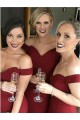 Long Mermaid Off the Shoulder Burgundy Bridesmaid Dresses 902272