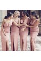 Long Pink Sheath Bridesmaid Dresses 902276