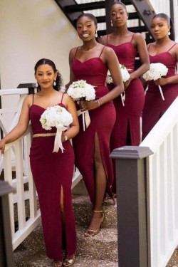 Long Spaghetti Straps Bridesmaid Dresses 902279