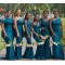 Long Blue Mermaid Floor Length Bridesmaid Dresses 902286
