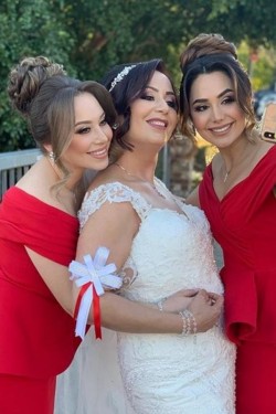 Long Red Mermaid Off the Shoulder Bridesmaid Dresses 902300