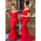 Long Red Mermaid Off the Shoulder Bridesmaid Dresses 902300