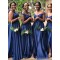 Long Royal Blue Off the Shoulder Bridesmaid Dresses 902304