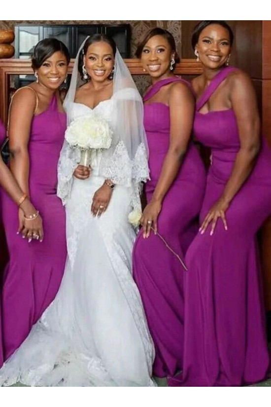 Long Purple One Shoulder Mermaid Bridesmaid Dresses 902307 Long Purple One Shoulder Mermaid Bridesmaid Dresses 902307