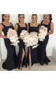 Long Black Mermaid Floor Length Bridesmaid Dresses 902308
