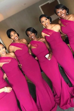 Long Mermaid One Shoulder Bridesmaid Dresses 902310