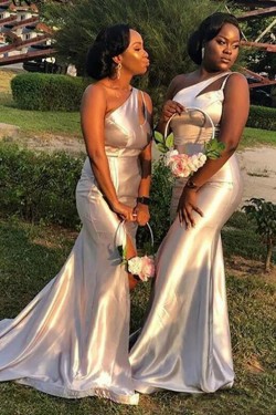 Long Mermaid One Shoulder Bridesmaid Dresses 902314