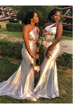 Long Mermaid One Shoulder Bridesmaid Dresses 902314