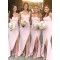 Long Pink Spaghetti Straps Bridesmaid Dresses 902321