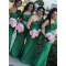 Long Green Mermaid One Shoulder Bridesmaid Dresses 902322