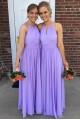 Long Lavender Chiffon Floor Length Bridesmaid Dresses 902324