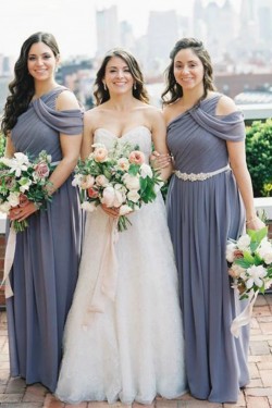 Long Chiffon One Shoulder Bridesmaid Dresses 902328