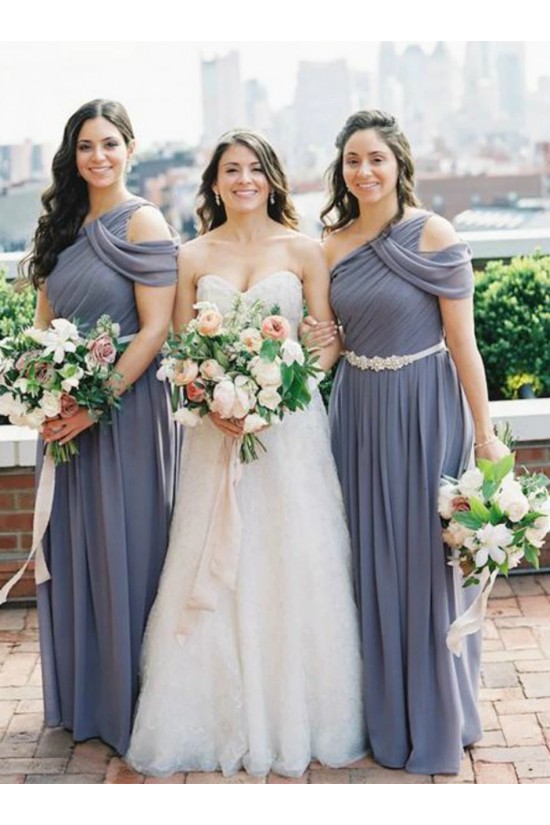 Long Chiffon One Shoulder Bridesmaid Dresses 902328
