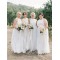 Long White Lace Floor Length Bridesmaid Dresses 902332