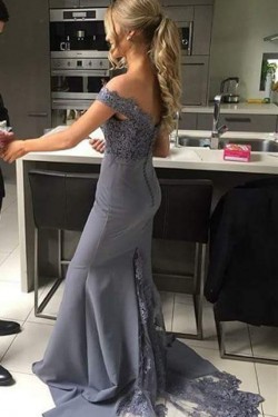Long Mermaid Lace Off the Shoulder Bridesmaid Dresses 902334