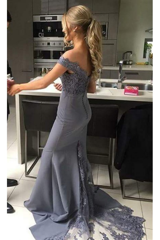 Long Mermaid Lace Off the Shoulder Bridesmaid Dresses 902334