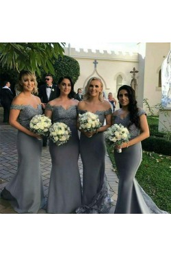 Long Mermaid Lace Off the Shoulder Bridesmaid Dresses 902334