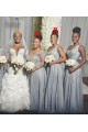 A-Line Long Chiffon Beaded Plus Size Bridesmaid Dresses 902335