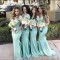 Long Mermaid Off the Shoulder Lace Bridesmaid Dresses 902340