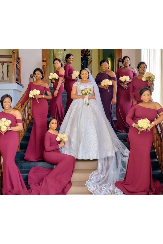 Long Mermaid Floor Length Bridesmaid Dresses with Sleeve 902343 Long Mermaid Floor Length Bridesmaid Dresses with Sleeve 902343