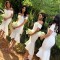 Short White Mermaid Off the Shoulder Bridesmaid Dresses 902344