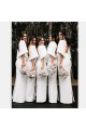 Long White Floor Length Bridesmaid Dresses with Sleeves 902353