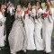 Long White Floor Length Bridesmaid Dresses with Sleeves 902353