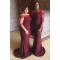 Long Mermaid Off the Shoulder Bridesmaid Dresses with Sleeves 902355