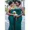 Long Green Mermaid Spaghetti Straps Bridesmaid Dresses 902360