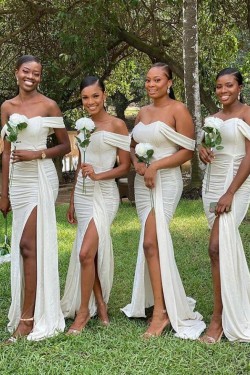 Long Mermaid Off the Shoulder Bridesmaid Dresses 902367