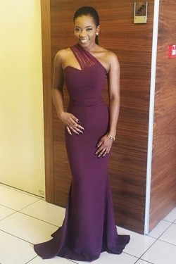 Long Mermaid One Shoulder Bridesmaid Dresses 902368