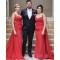 Long Red Mermaid Lace Bridesmaid Dresses 902370