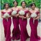 Long Mermaid Lace Off the Shoulder Bridesmaid Dresses 902374