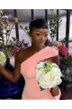 Long Pink One Shoulder Bridesmaid Dresses 902389
