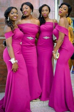 Long Mermaid Off the Shoulder Bridesmaid Dresses 902391