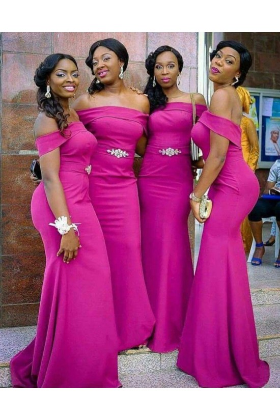 Long Mermaid Off the Shoulder Bridesmaid Dresses 902391