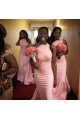Long Pink Mermaid One Shoulder Bridesmaid Dresses 902392